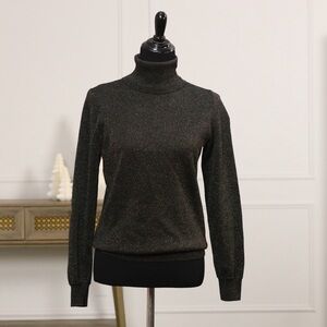 J. Crew Black Sparkle Turtleneck Sweater